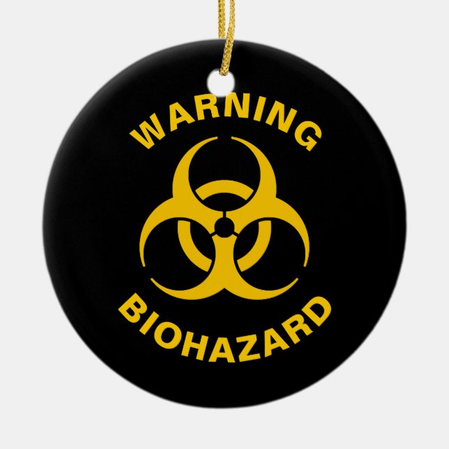 Biohazard Icon Ceramic Tree Decoration (Front)