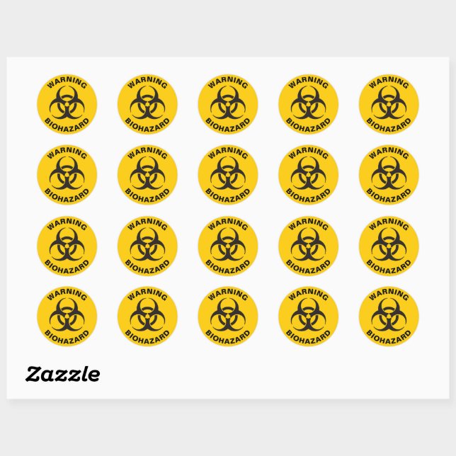 Biohazard Icon Classic Round Sticker (Sheet)
