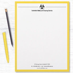 Biohazard Industry - Black with yellow border Custom Letterhead
