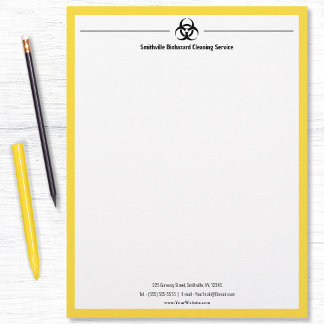 Biohazard Industry - Black with yellow border Custom Letterhead