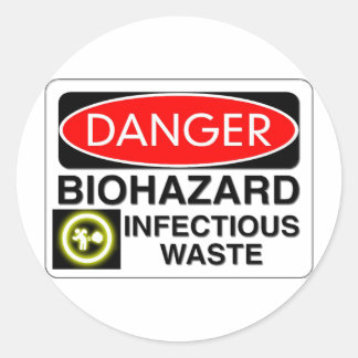 Biohazard Infectious Waste Classic Round Sticker