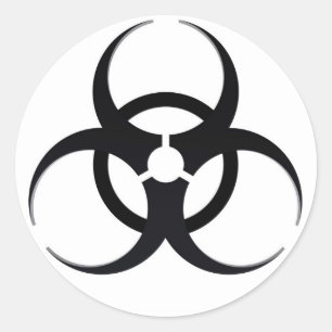 Biohazard sign classic round sticker