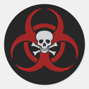 Biohazard Skull Classic Round Sticker