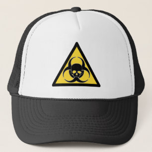 Biohazard skull trucker hat