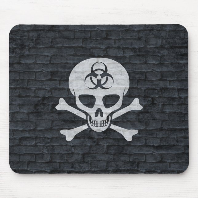Biohazard Skull w/ Gray Brick Mouse Mat (Front)