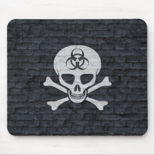 Biohazard Skull w/ Grey Brick Mouse Mat