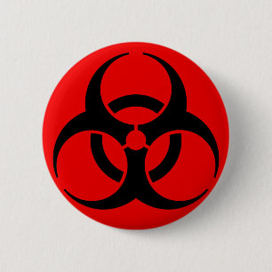 Biohazard Symbol 6 Cm Round Badge