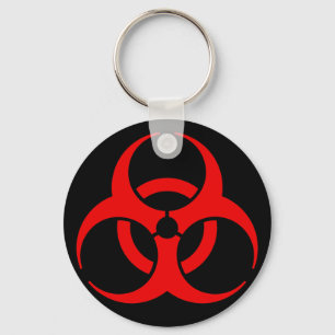 Biohazard Symbol Key Ring