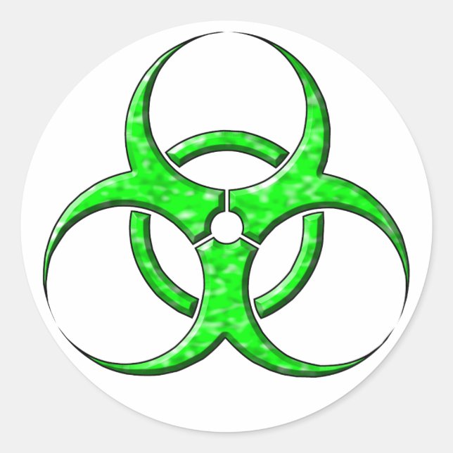 Biohazard Symbol Lime Classic Round Sticker (Front)