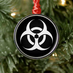 Biohazard Symbol Metal Tree Decoration