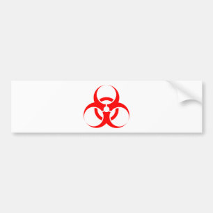 Biohazard symbol red bumper sticker
