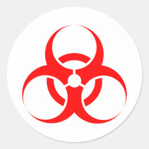 Biohazard symbol red classic round sticker