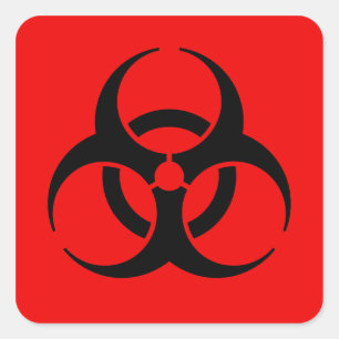 Biohazard Symbol Square Sticker