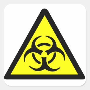 Biohazard Symbol Square Sticker