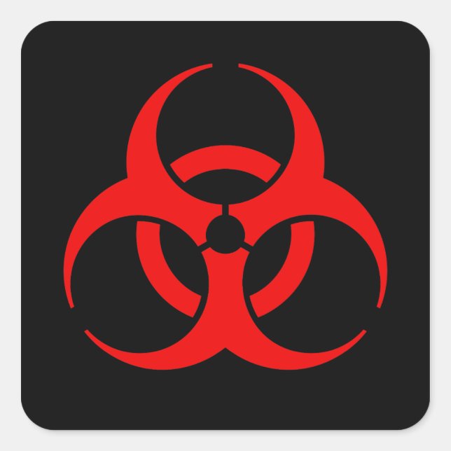 Biohazard Symbol Square Sticker (Front)