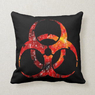 Biohazard Symbol Your American MoJo Throw Pillow