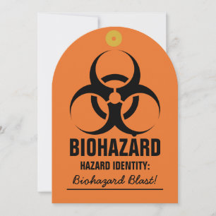 Biohazard Tag Halloween Party Invitation