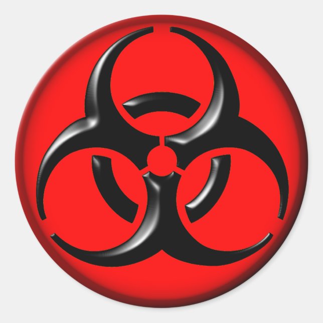 BioHazard Toxic - Red Classic Round Sticker (Front)