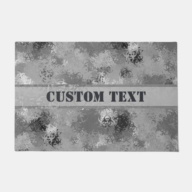 Biohazard Urban Camo Doormat w/ Custom Text (Front)