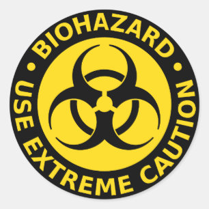Biohazard - Use Extreme Caution Classic Round Sticker