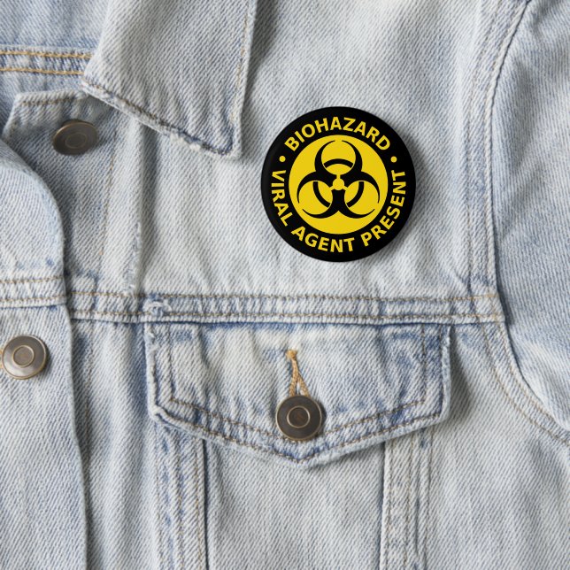 Biohazard - Virus Warning Button Pin (In Situ)