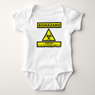 BIOHAZARD -WARNING-ACTIVE ZOMBIE PARTS BABY BODYSUIT