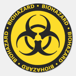 Biohazard Warning Classic Round Sticker