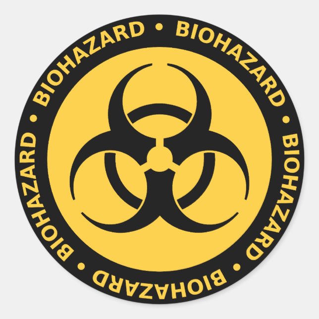 Biohazard Warning Classic Round Sticker (Front)