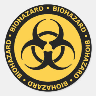 Biohazard Warning Classic Round Sticker