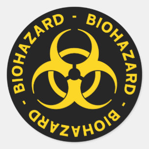 Biohazard Warning Classic Round Sticker