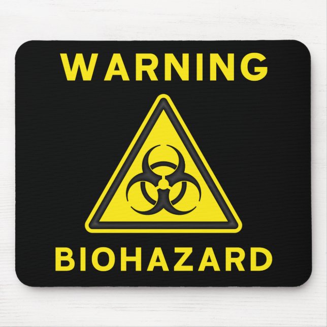 Biohazard Warning Sign Mousepad (Front)