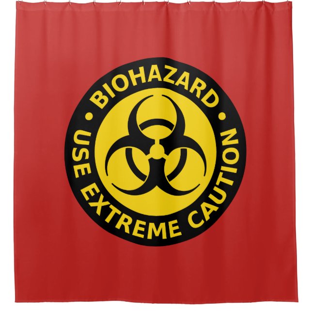 Biohazard Warning Sign Shower Curtain (Front)