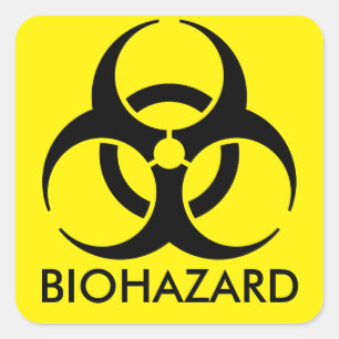 Biohazard Warning Square Sticker