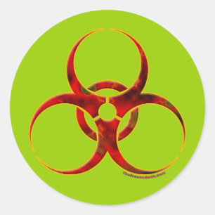 Biohazard Warning Symbol Classic Round Sticker
