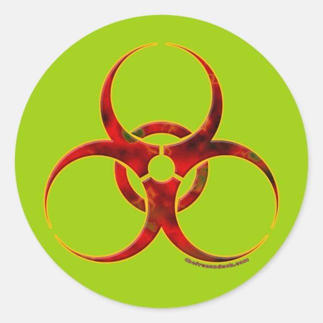 Biohazard Warning Symbol Classic Round Sticker (Front)