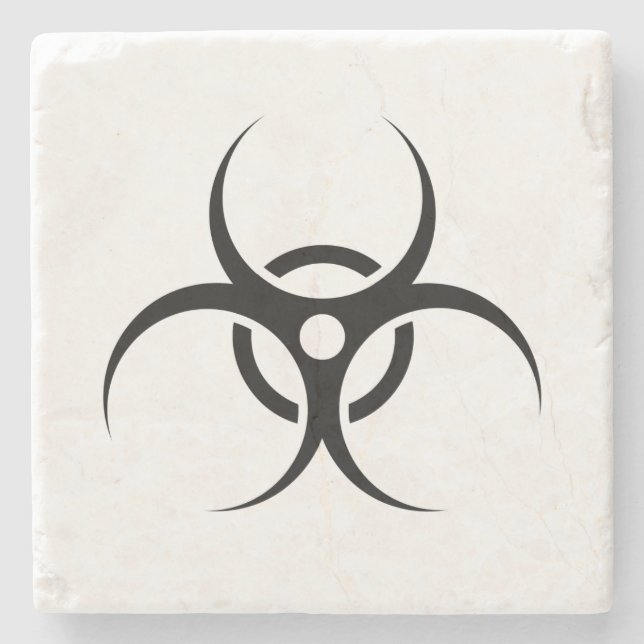 Biohazard Warning Symbol Stone Coaster (Front)