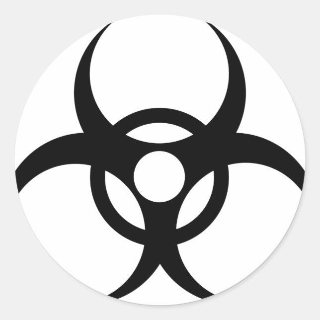 biohazard waste symbol classic round sticker (Front)