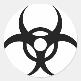 biohazard waste symbol classic round sticker