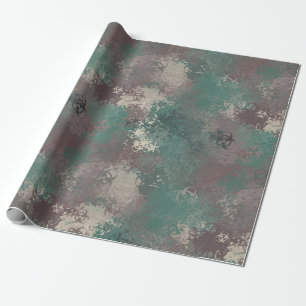 Biohazard Woodland Camo Wrapping Paper
