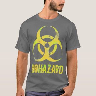 Biohazard Yellow Distressed Biology Science Teache T-Shirt