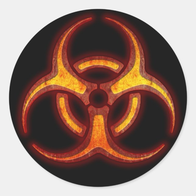 Biohazard Zombie Warning Classic Round Sticker (Front)