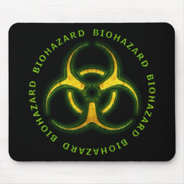 Biohazard Zombie Warning Mouse Mat (Front)