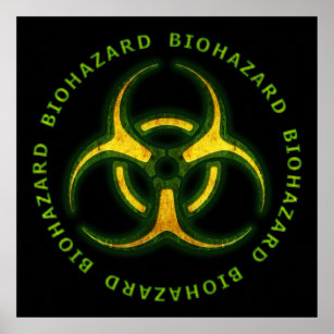Biohazard Zombie Warning Poster