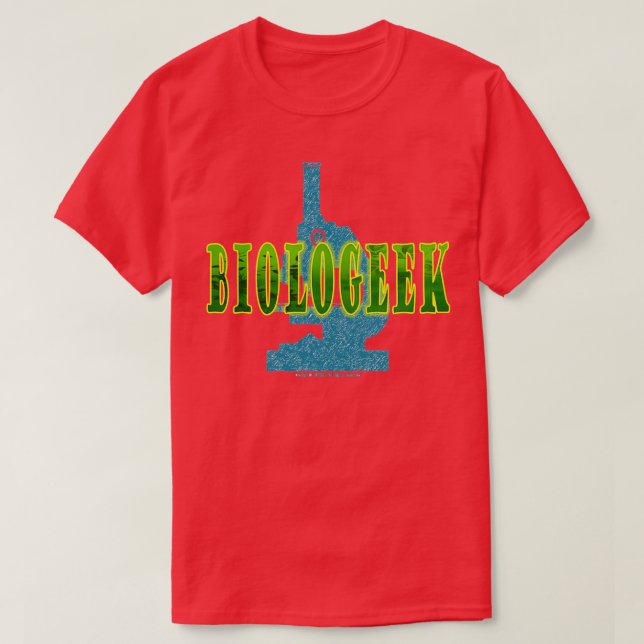 Biologeek Original Design Microscope Graphic T-Shirt (Design Front)