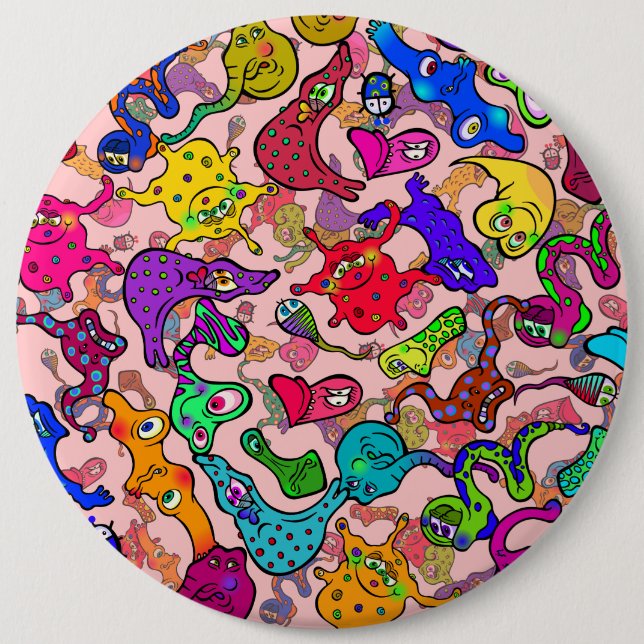 Biological Allergy Outbreak Doodle Cartoon 6 Cm Round Badge (Front)