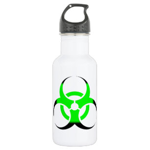 Biological Biohazard Symbol green and black 532 Ml Water Bottle
