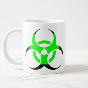 Biological Biohazard Symbol green and black Large Coffee Mug