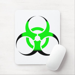 Biological Biohazard Symbol green and black Mouse Mat