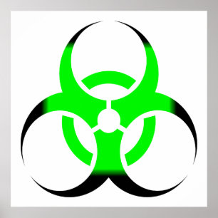 Biological Biohazard Symbol green and black Poster