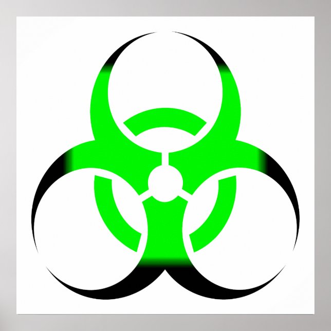 Biological Biohazard Symbol green and black Poster (Front)